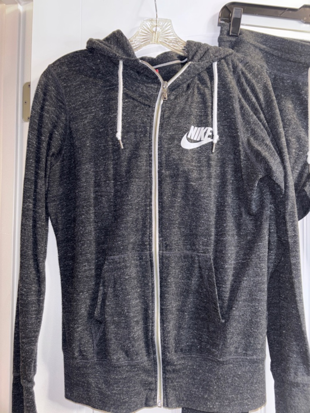 Nike Black Heather Zip Hoodie & Joggers Set with White Swoosh - Picture 2 of 6